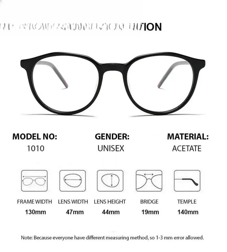 Women's Oval Full Rim Acetate Prescription Glasses Ac1010 — view 2 | Rx Spectacle