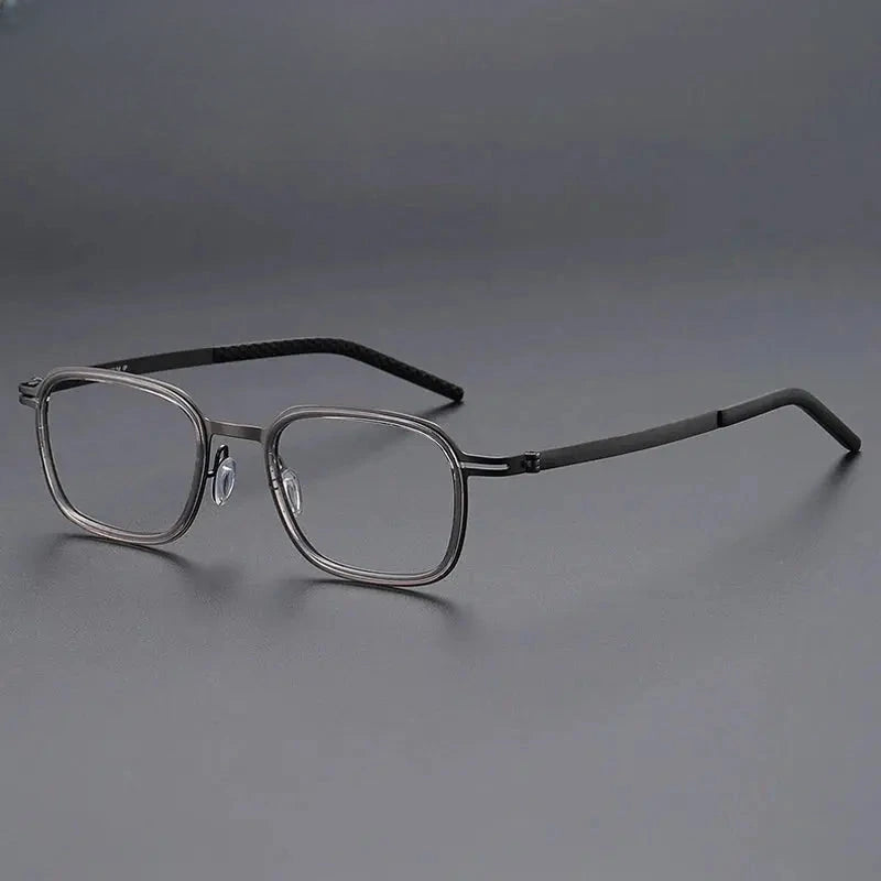 Men's Square Full Rim Titanium Oversized Prescription Glasses 698017 — view 5 | Rx Spectacle