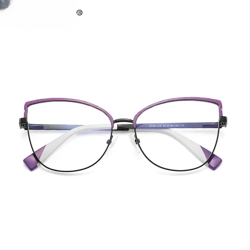 Women's Butterfly Full Rim Alloy Reading Glasses 3024 — view 5 | Rx Spectacle