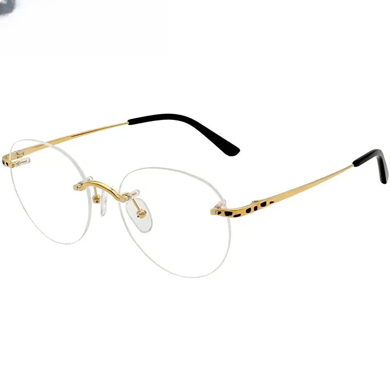 Women's Round Rimless Titanium Prescription Glasses 3090 — view 1 | Rx Spectacle