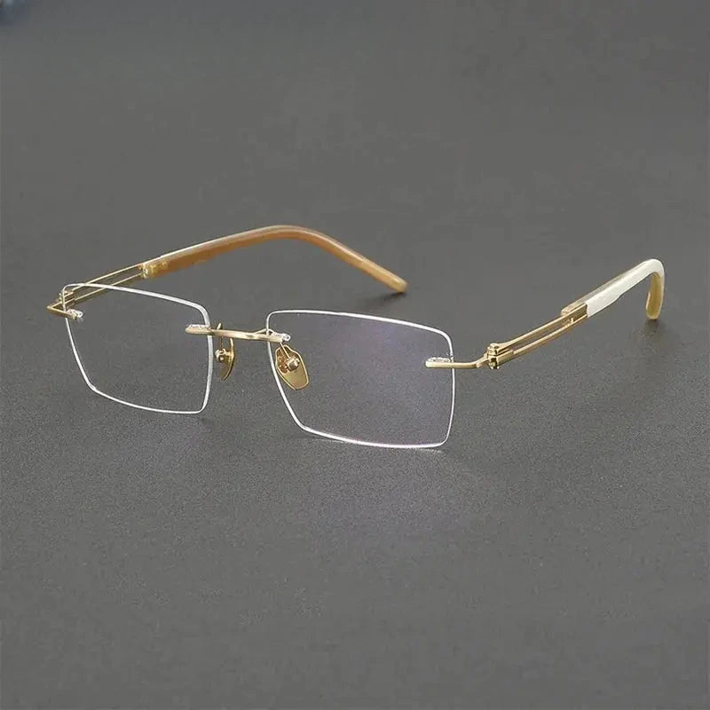 Men's Square Rimless Titanium Prescription Glasses 611150 — view 1 | Rx Spectacle