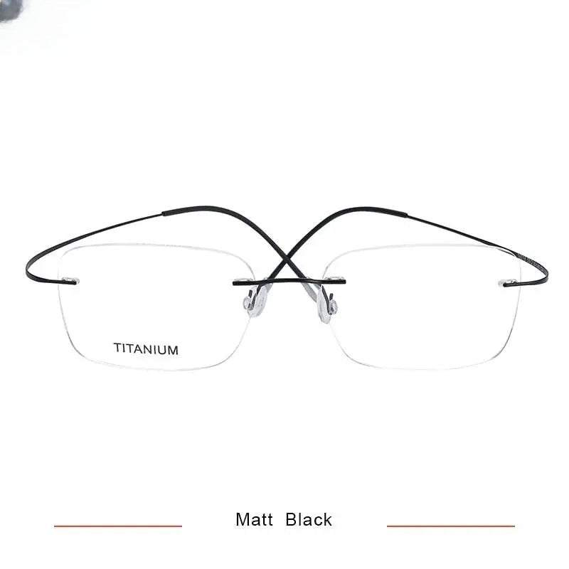 Unisex Square Rimless Titanium Screwless Prescription Glasses Kr16016 — view 5 | Rx Spectacle