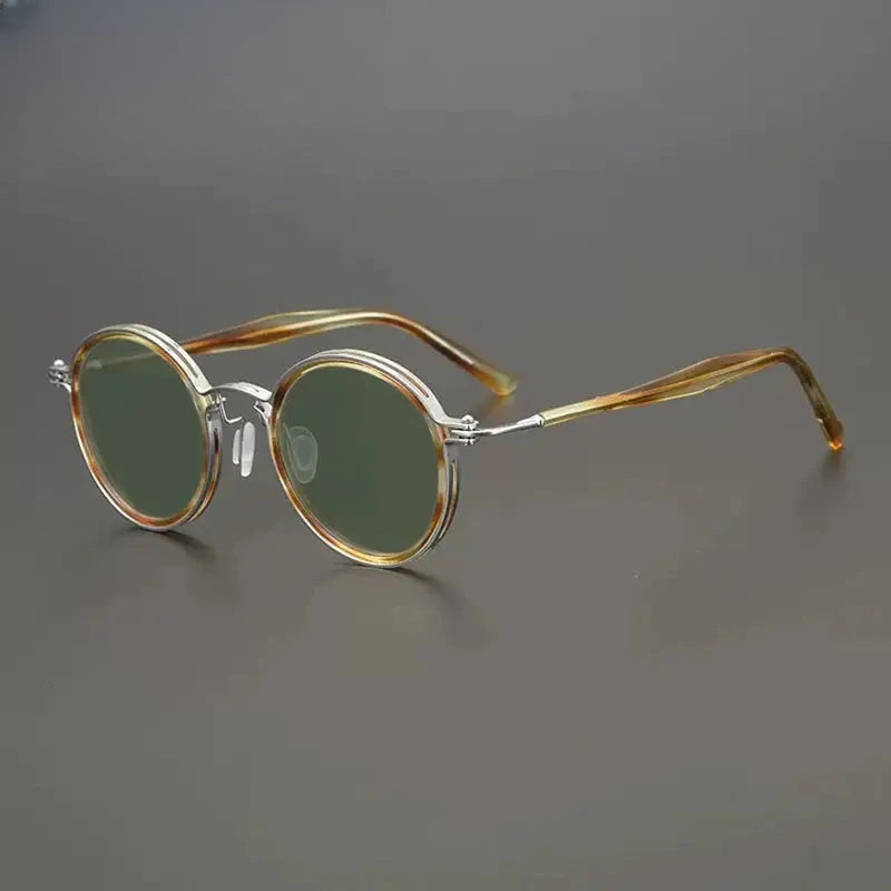 Unisex Round Full Rim Titanium Prescription Glasses Mo10 — view 22 | Rx Spectacle