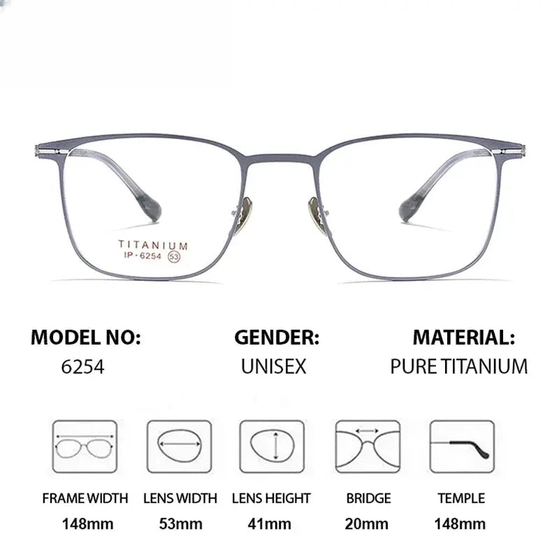 Men's Square Full Rim Titanium Prescription Glasses 776254 — view 2 | Rx Spectacle