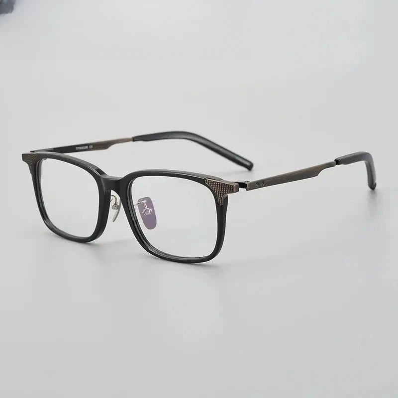 Men's Square Full Rim Titanium Prescription Glasses 900551 — view 7 | Rx Spectacle