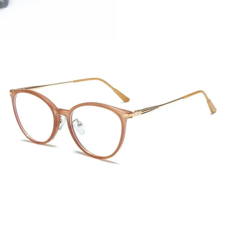Women's Oval Full Rim Titanium Prescription Glasses 90 — view 1 | Rx Spectacle