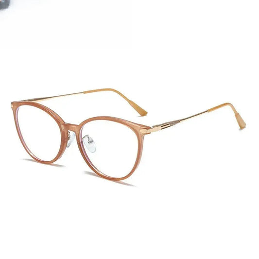 Women's Oval Full Rim Titanium Prescription Glasses 90 — view 1 | Rx Spectacle