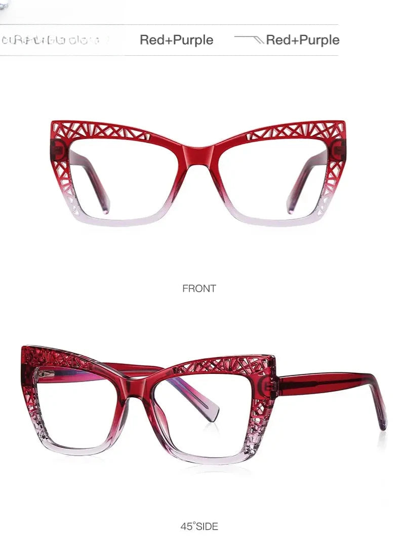 Women's Cat Eye Full Rim Plastic Reading Glasses Pfd2184 — view 20 | Rx Spectacle