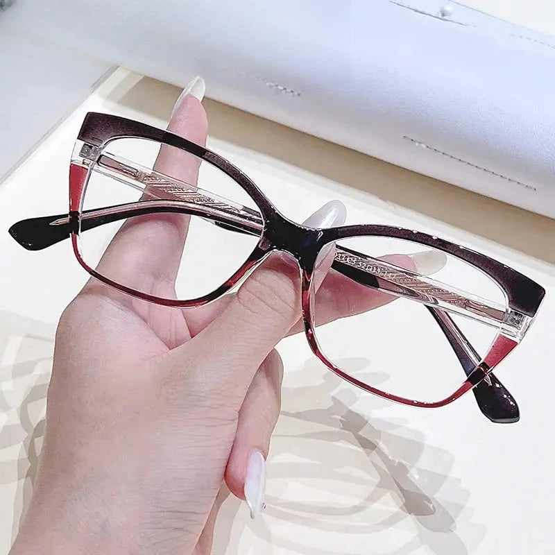 Women's Cat Eye Full Rim Titanium Prescription Glasses 76037 — view 3 | Rx Spectacle