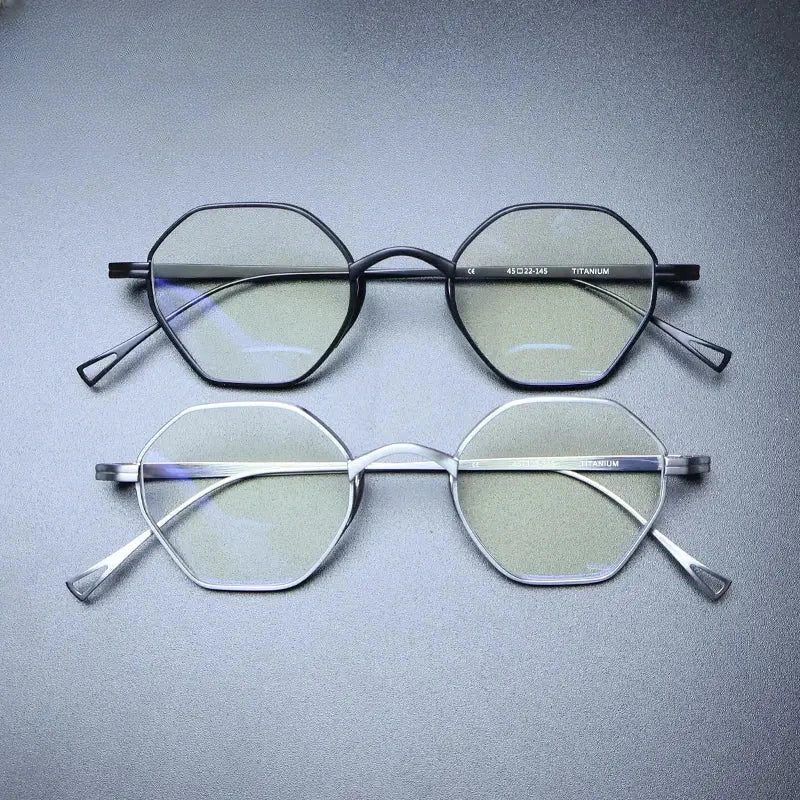 Unisex Polygon Full Rim Titanium Prescription Glasses Gxyj1451 — view 2 | Rx Spectacle