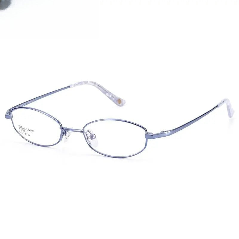 Unisex Oval Full Rim Titanium Prescription Glasses 8070 — view 14 | Rx Spectacle