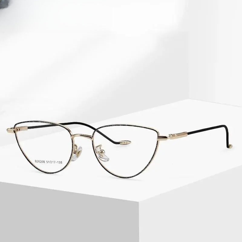 Women's Cat Eye Full Rim Stainless Steel Prescription Glasses 26208 — view 6 | Rx Spectacle