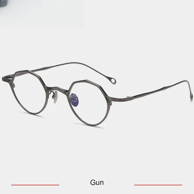 Men's Irregular Full Rim Titanium Prescription Glasses 35973 — view 6 | Rx Spectacle
