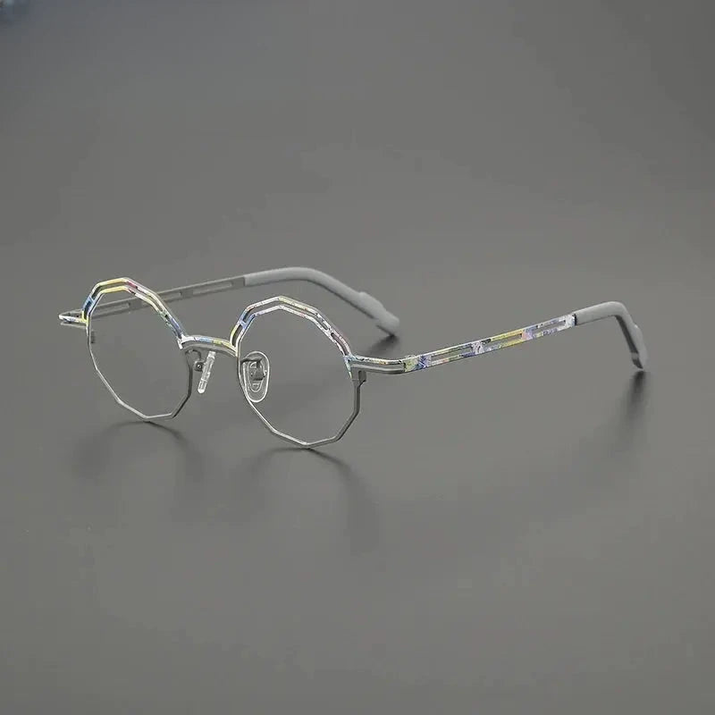 Women's Polygon Full Rim Titanium Prescription Glasses G85888 — view 5 | Rx Spectacle