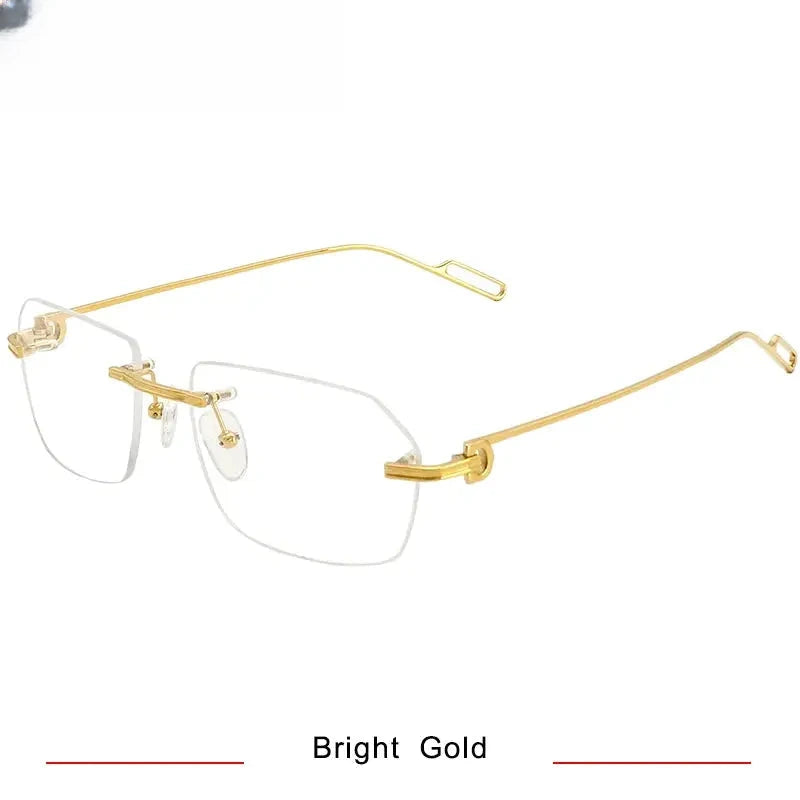 Unisex Polygon Rimless Titanium Prescription Glasses 1620 — view 8 | Rx Spectacle