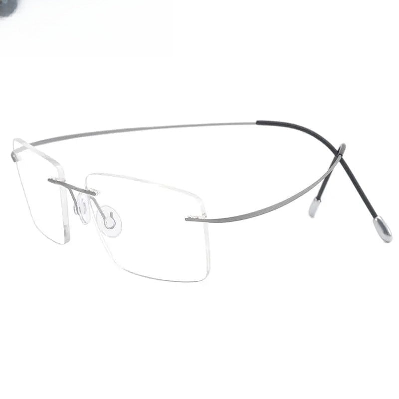 Men's Square Rimless Titanium Prescription Glasses Kr16064 — view 1 | Rx Spectacle
