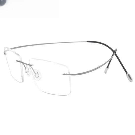 Men's Square Rimless Titanium Prescription Glasses Kr16064 — view 1 | Rx Spectacle
