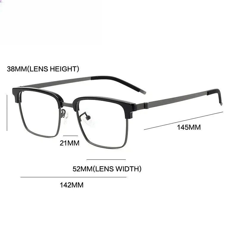 Unisex Square Full Rim Acetate Screwless Prescription Glasses 1236 — view 5 | Rx Spectacle