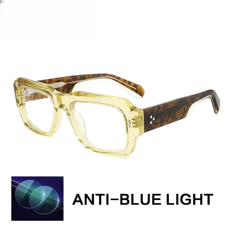 Unisex Square Full Rim Acetate Oversized Reading Glasses G91019 — view 3 | Rx Spectacle