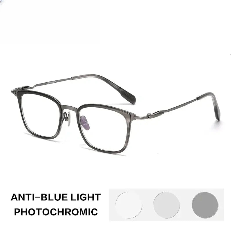 Unisex Square Full Rim Titanium Oversized Reading Glasses 280057 — view 5 | Rx Spectacle