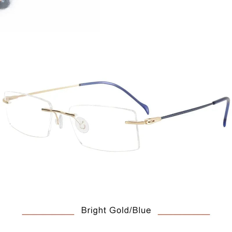 Women's Square Rimless Titanium Prescription Glasses 716074 — view 3 | Rx Spectacle