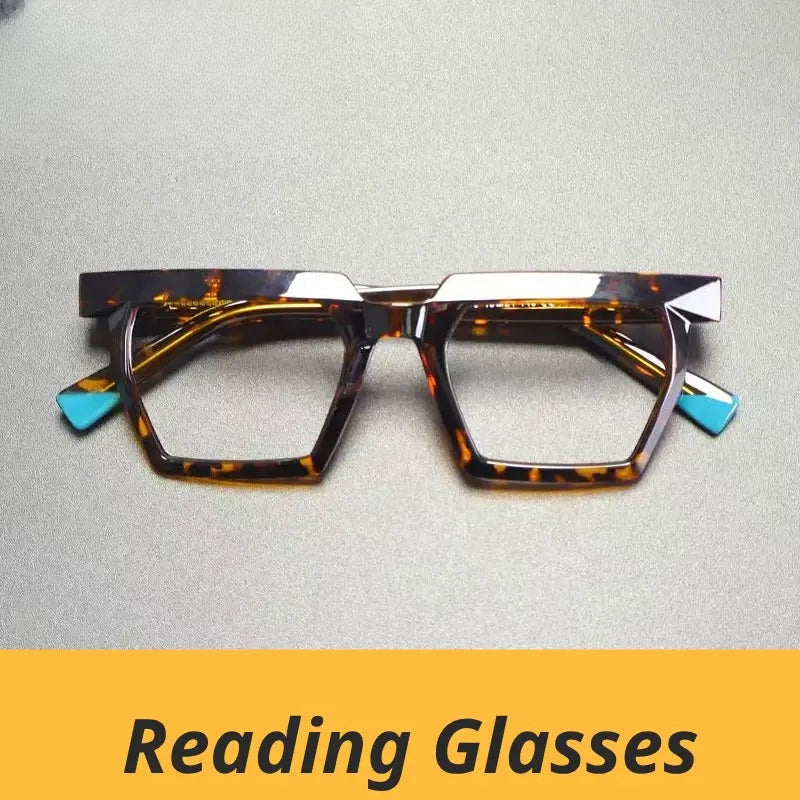 Women's Square Full Rim Titanium Reading Glasses G2144 — view 1 | Rx Spectacle