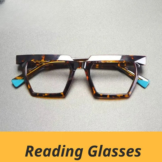 Women's Square Full Rim Titanium Reading Glasses G2144 — view 1 | Rx Spectacle