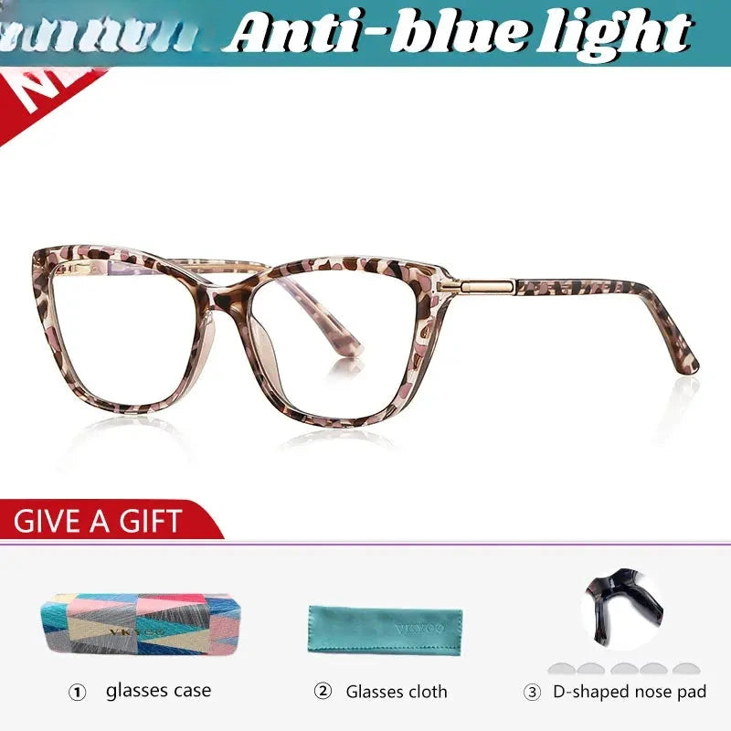 Women's Cat Eye Full Rim Titanium Reading Glasses 72233 — view 7 | Rx Spectacle