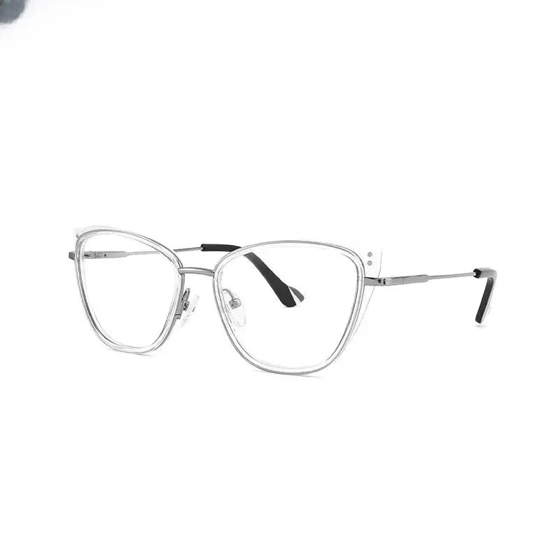 Women's Cat Eye Full Rim Titanium Prescription Glasses 879027 — view 4 | Rx Spectacle