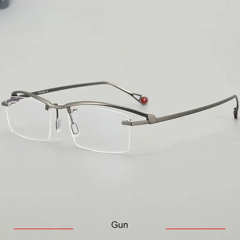 Women's Square Semi-Rimless Titanium Prescription Glasses 71208 — view 5 | Rx Spectacle