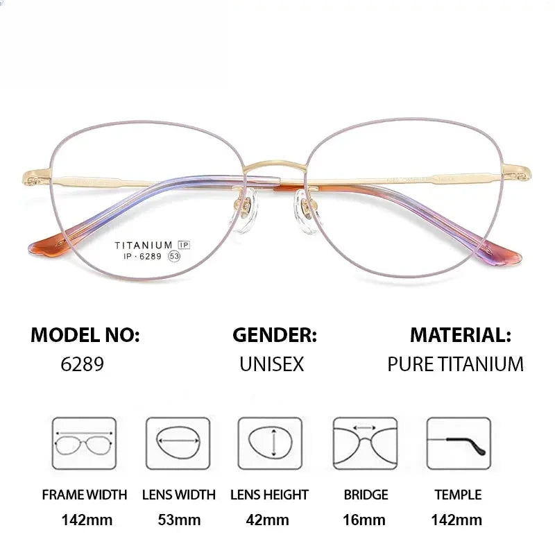 Unisex Oval Full Rim Titanium Prescription Glasses 406289 — view 2 | Rx Spectacle
