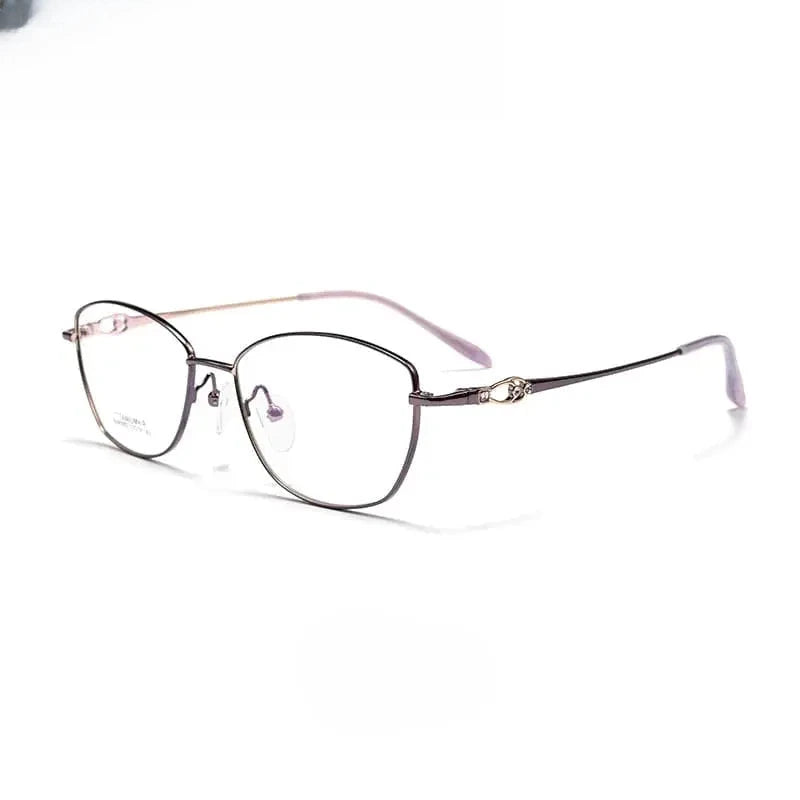 Women's Cat Eye Full Rim Titanium Prescription Glasses 43002 — view 4 | Rx Spectacle