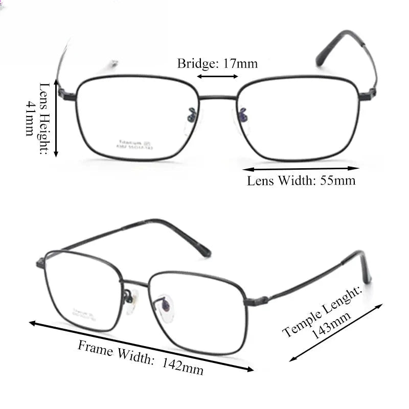 Unisex Square Full Rim Titanium Prescription Glasses 38382 — view 2 | Rx Spectacle