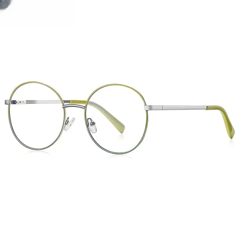 Women's Round Full Rim Stainless Steel Reading Glasses 3082 — view 9 | Rx Spectacle