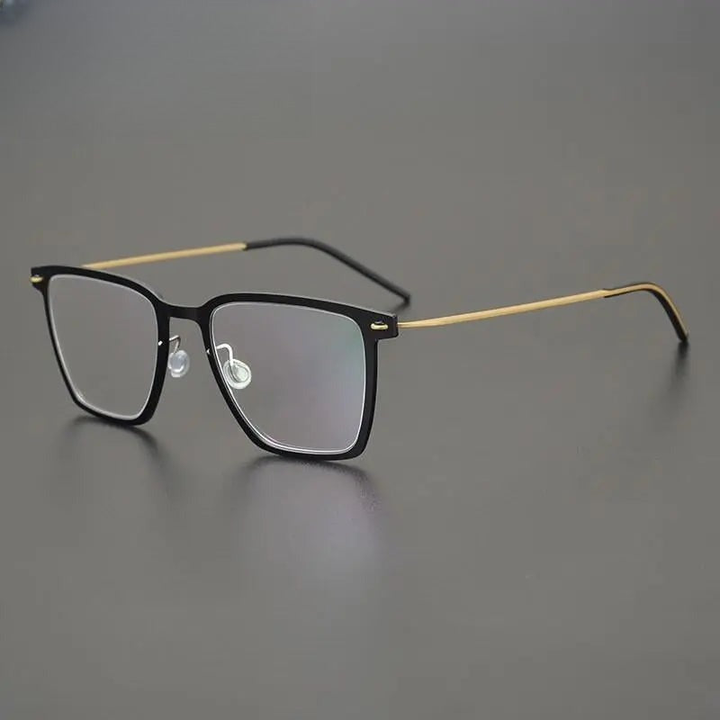 Unisex Square Full Rim Titanium Prescription Glasses Gxyj950 — view 2 | Rx Spectacle