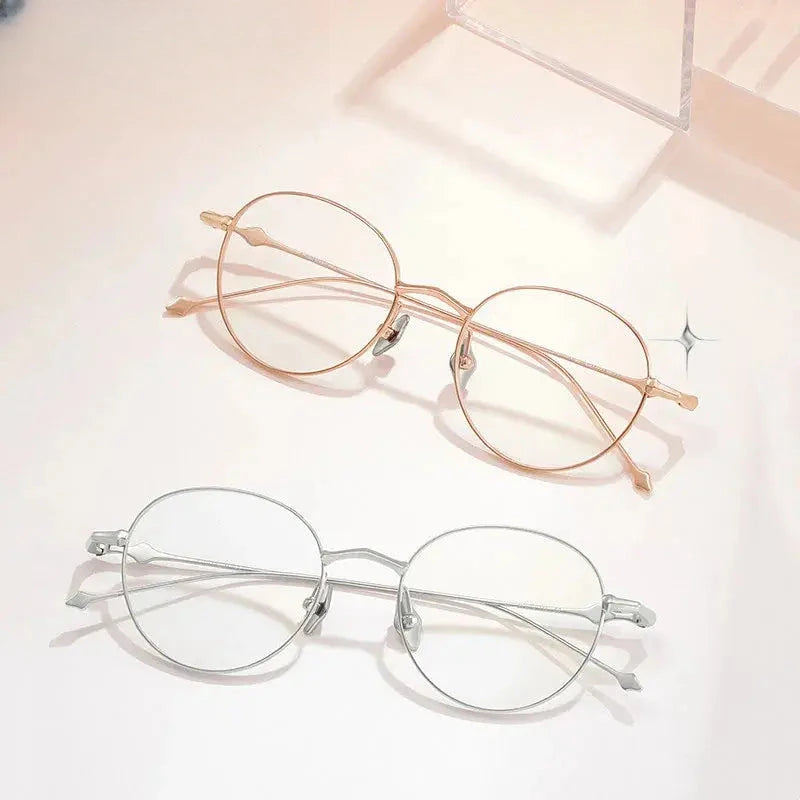 Women's Round Full Rim Titanium Prescription Glasses — view 4 | Rx Spectacle