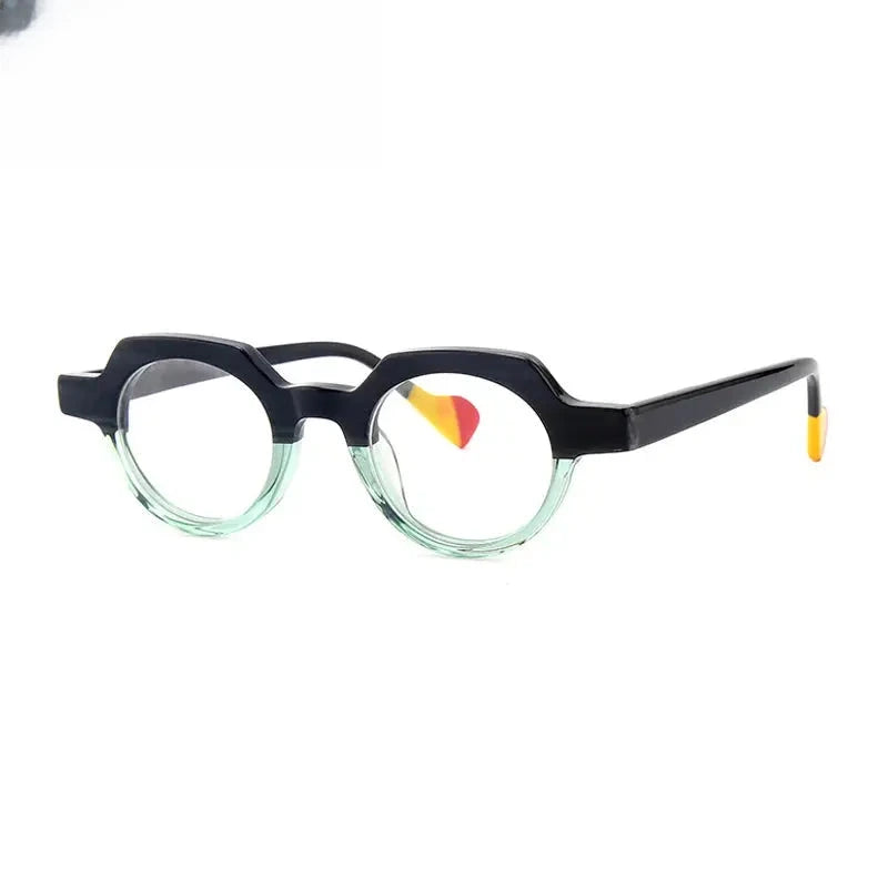 Women's Oval Full Rim Acetate Flat Top Prescription Glasses G56026 — view 6 | Rx Spectacle