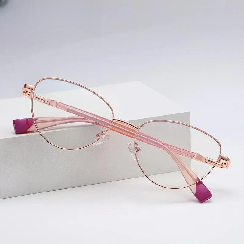 Women's Cat Eye Full Rim Alloy Prescription Glasses 3020 — view 1 | Rx Spectacle