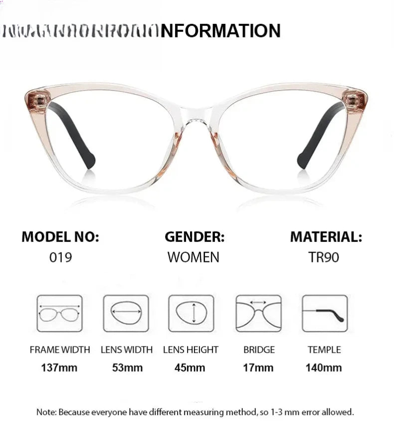 Women's Cat Eye Full Rim Titanium Prescription Glasses 52019 — view 2 | Rx Spectacle