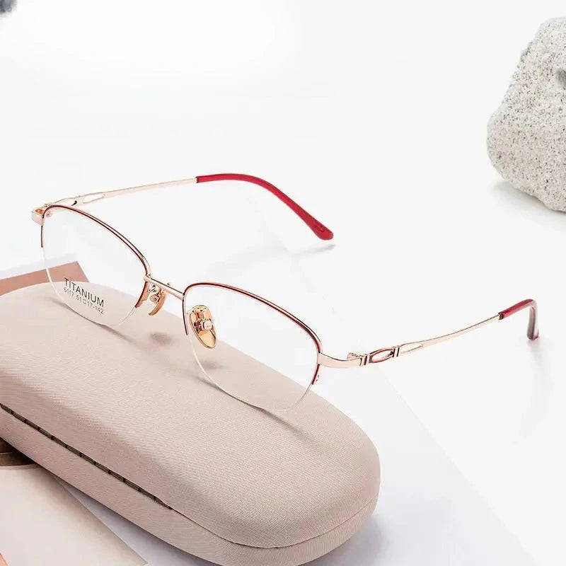 Women's Semi-Rimless Alloy Prescription Glasses 6117 — view 1 | Rx Spectacle