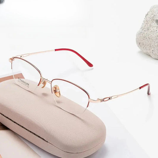 Women's Semi-Rimless Alloy Prescription Glasses 6117 — view 1 | Rx Spectacle