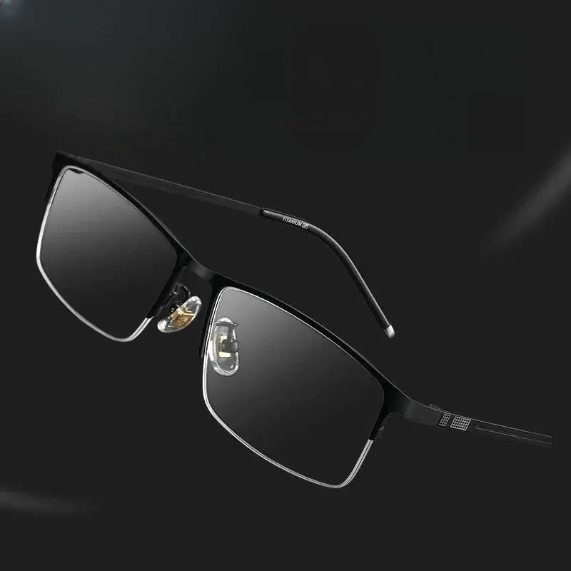 Men's Polygon Semi-Rimless Titanium Prescription Glasses 990070 — view 1 | Rx Spectacle