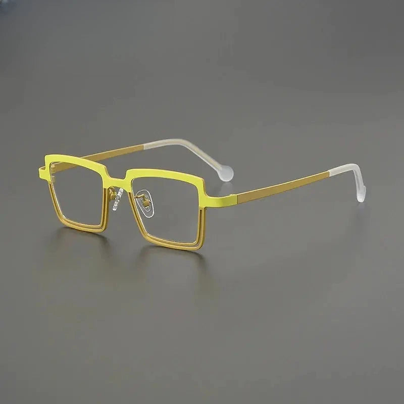 Women's Square Full Rim Titanium Flat Top Prescription Glasses G85889 — view 8 | Rx Spectacle