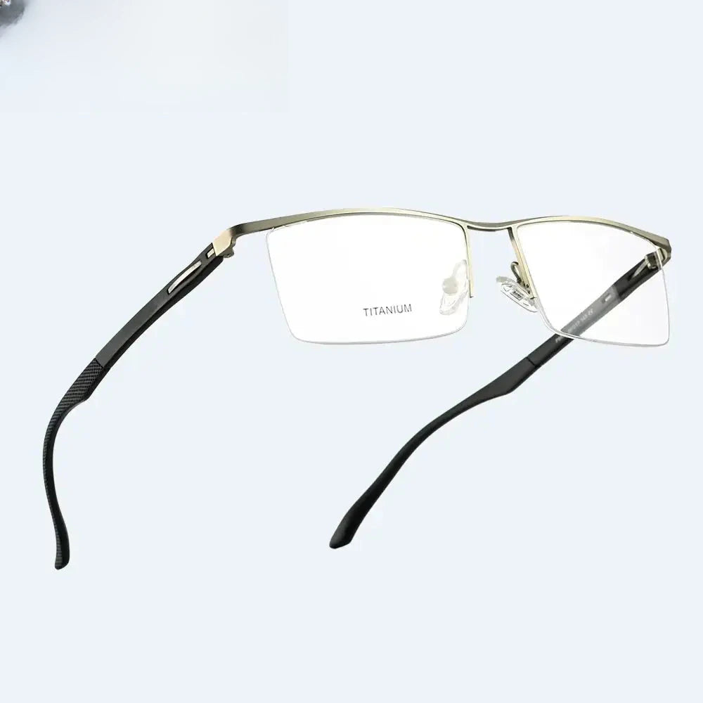 Men's Browline Semi-Rimless Alloy Prescription Glasses 328831 — view 1 | Rx Spectacle