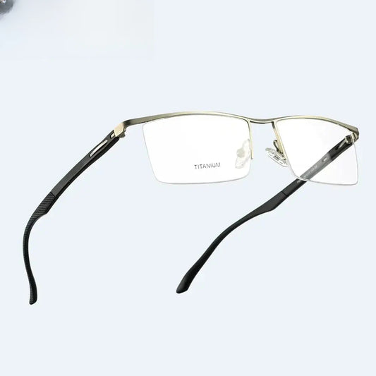 Men's Browline Semi-Rimless Alloy Prescription Glasses 328831 — view 1 | Rx Spectacle