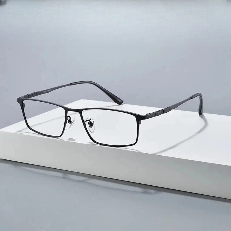 Men's Browline Full Rim Titanium Prescription Glasses 55002 — view 1 | Rx Spectacle