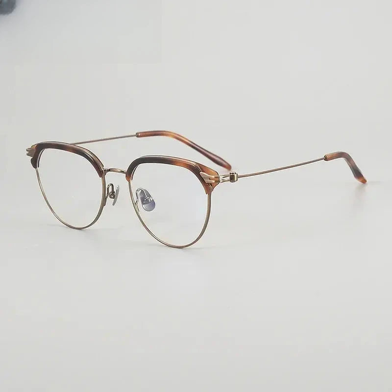 Unisex Oval Full Rim Titanium Prescription Glasses 882410 — view 7 | Rx Spectacle