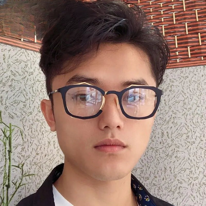 Unisex Square Full Rim Titanium Prescription Glasses Gxyj360 — view 3 | Rx Spectacle