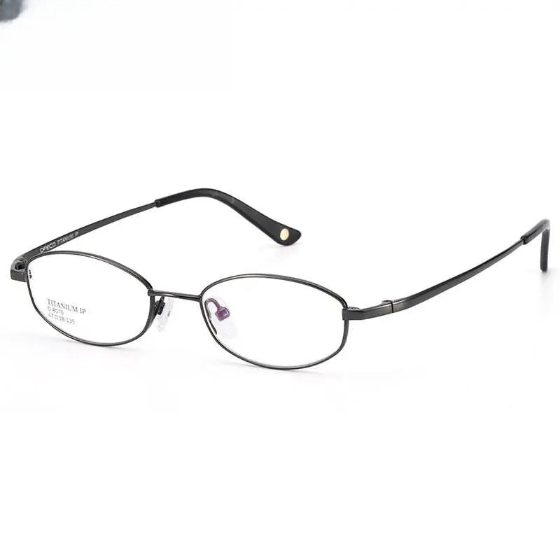 Unisex Oval Full Rim Titanium Prescription Glasses 8070 — view 11 | Rx Spectacle
