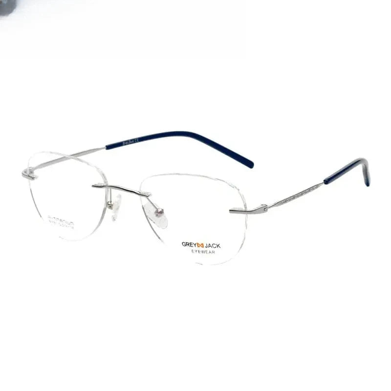 Women's Oval Rimless Stainless Steel Prescription Glasses 91811 — view 6 | Rx Spectacle